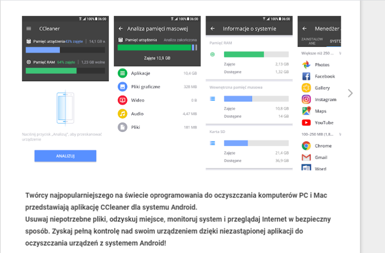 Ccleaner вылетает на андроид